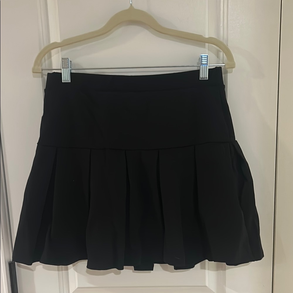 Black Pleated Mini Skort